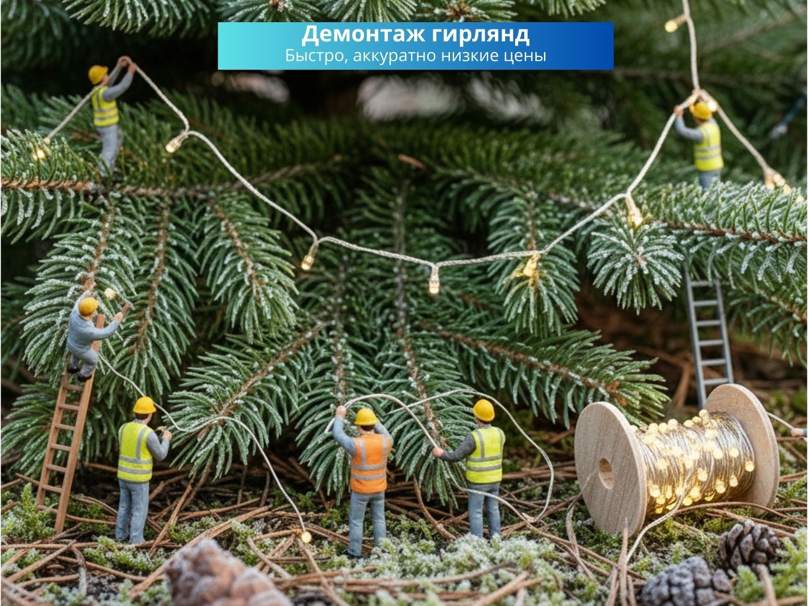 Новогоднее оформление дома — работа Дом Оз