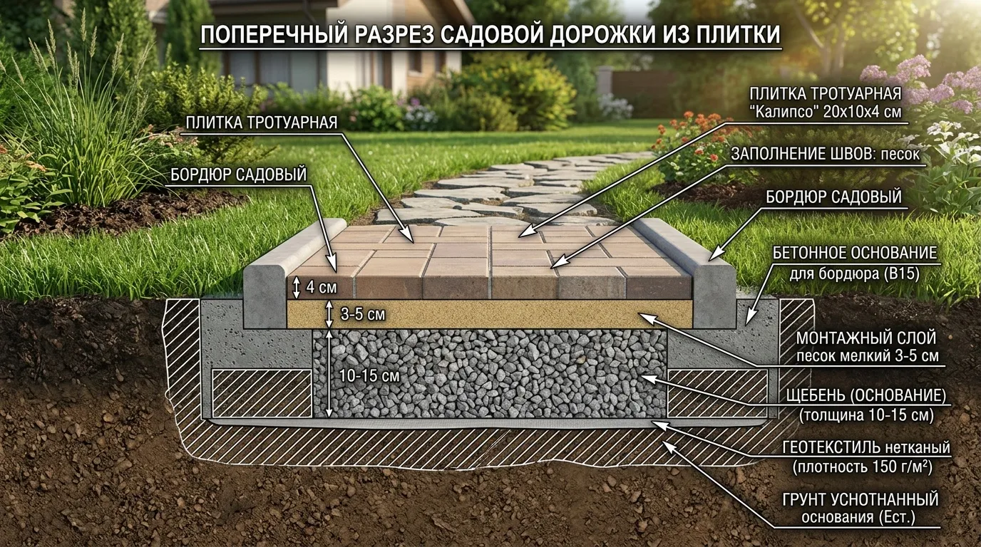 Устройство садовой дорожки — работа Дом Оз