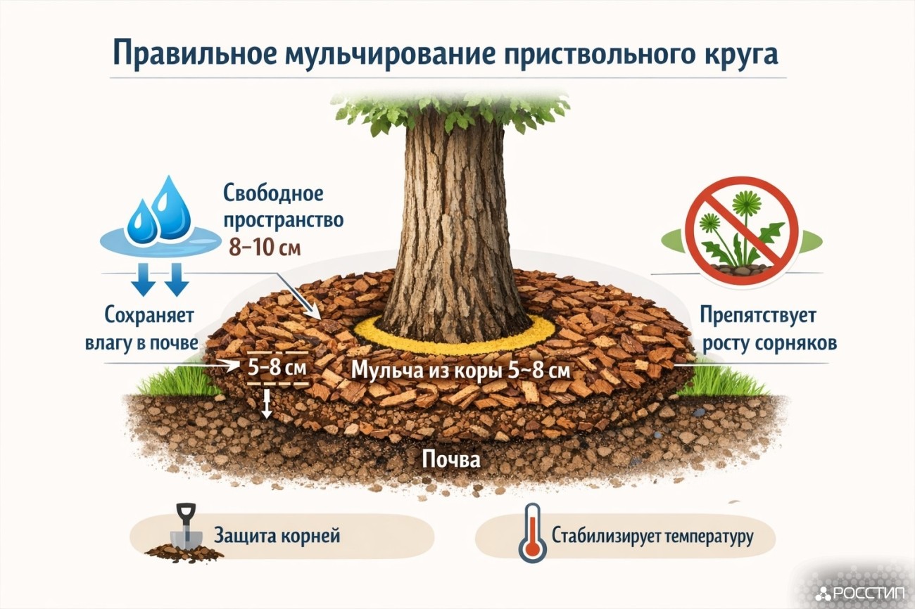 Правильная технология осенней посадки растений с мульчированием